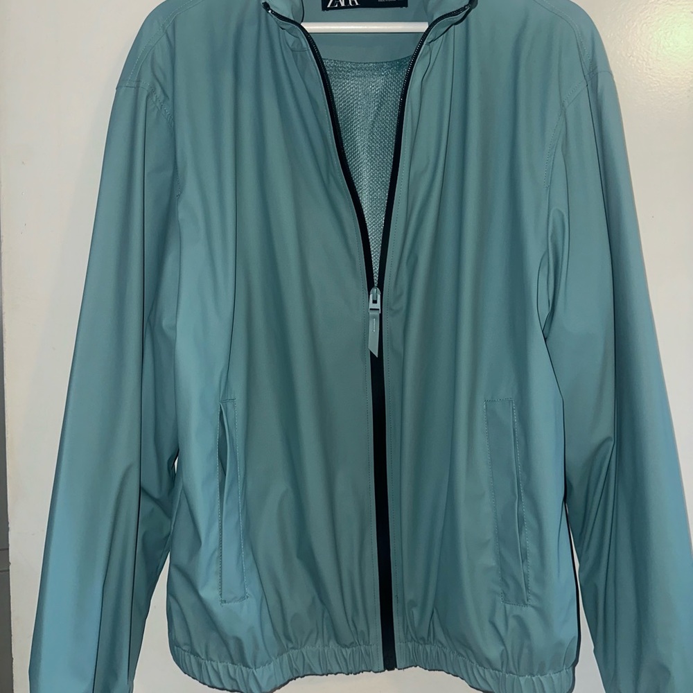 Zara Men's Blue Light Windbreaker Jacket